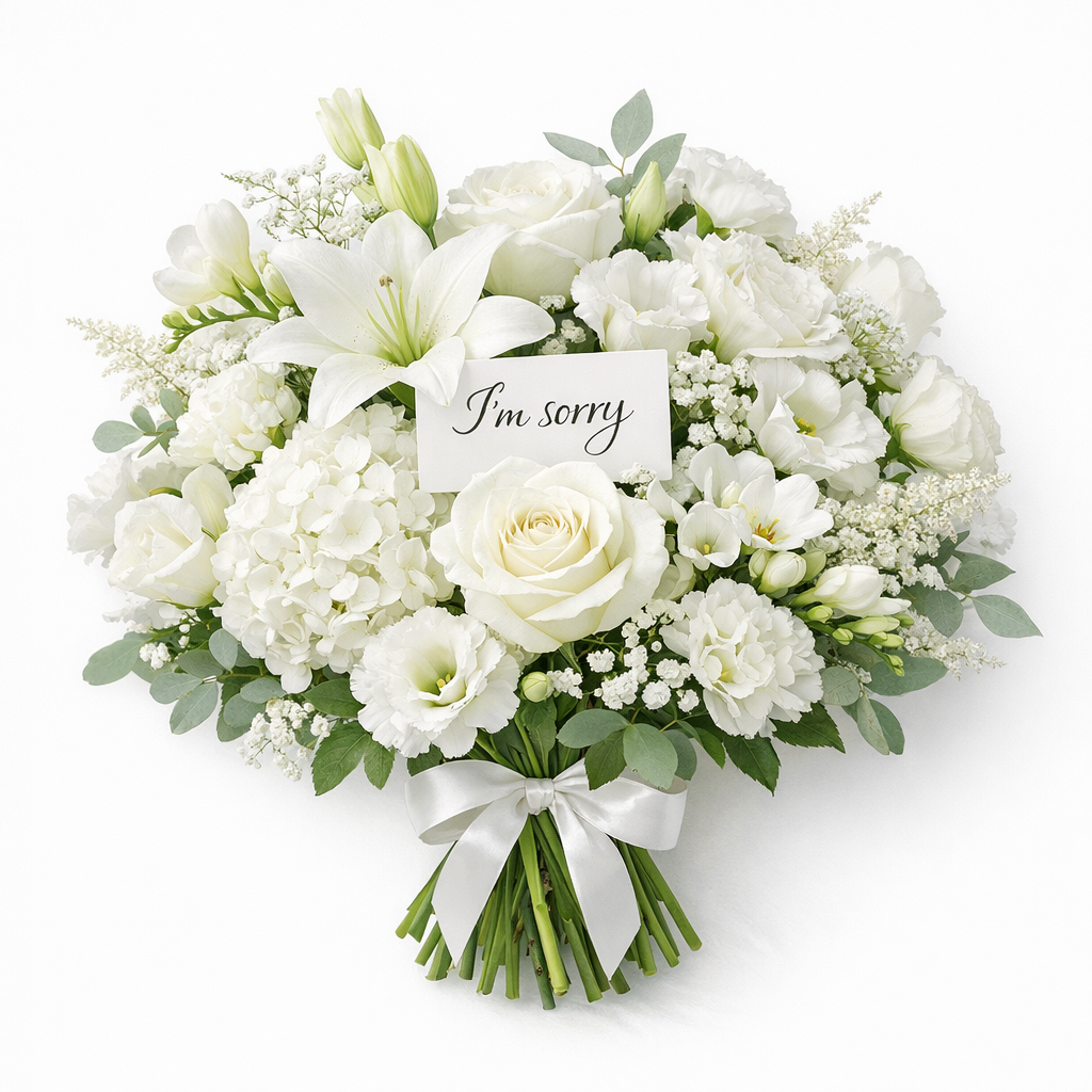 Bukiet przeprosinowy biały